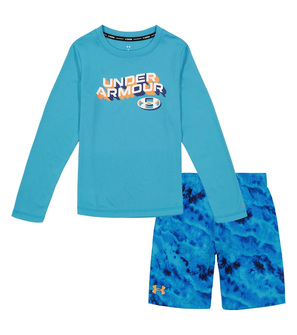 Under Armour Boys' UA Ridge Dye Long Sleeve Swim Set (Toddler)