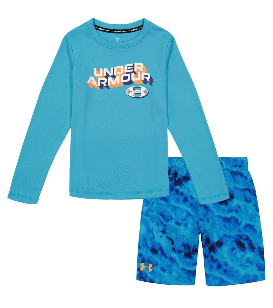 Under Armour Boys' UA Ridge Dye Long Sleeve Swim Set (Little Kid)