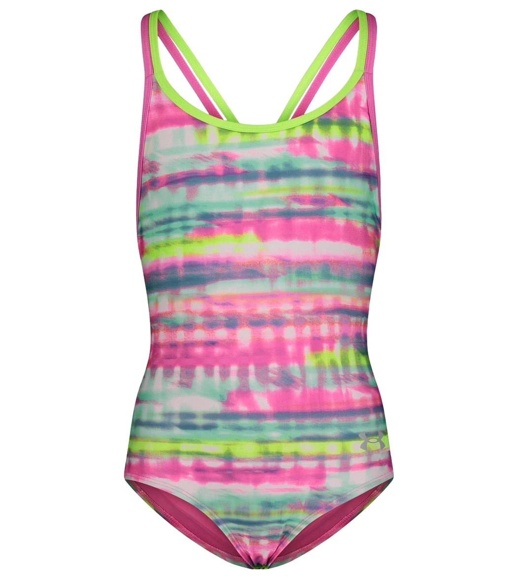 Under Armour Girls' UA Stripe Dash One Piece Swimsuit (Little Kid)