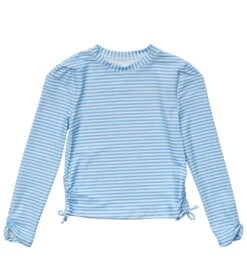 Girls' Cornflower Stripe Long Sleeve Rashguard (Toddler, Little Kid, Big Kid)