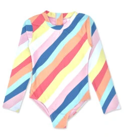 Girls' Wave Chaser Long Sleeve One Piece Swimsuit (Toddler, Little Kid, Big Kid)